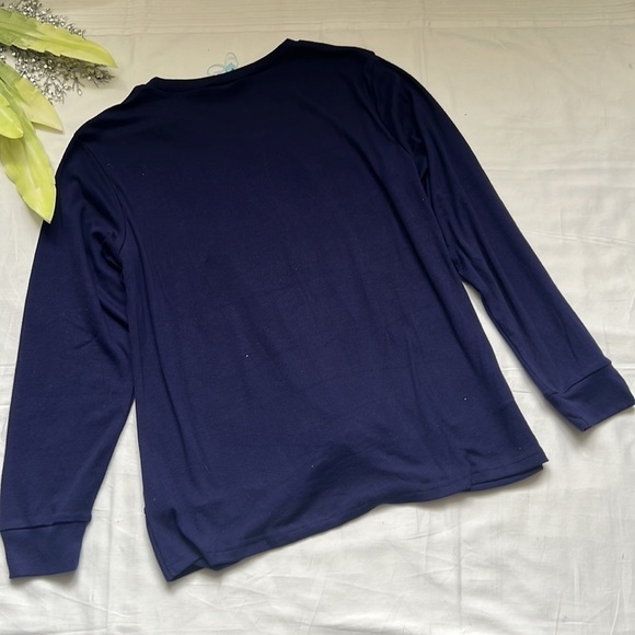 ⭐️nwt YSYOKOW Long Sleeve Casual Crew Neck Loose Fit Front Twist Knot Blouse⭐️ - Picture 10 of 10
